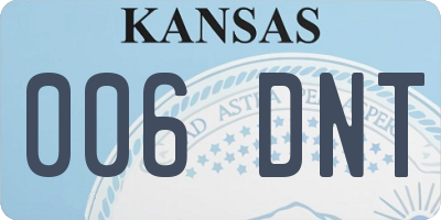 KS license plate 006DNT