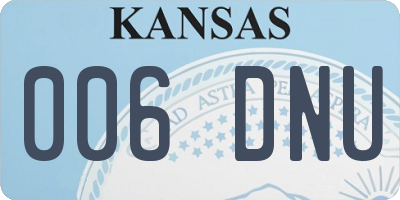 KS license plate 006DNU