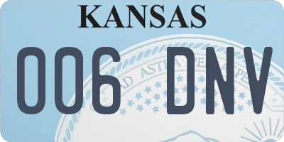 KS license plate 006DNV