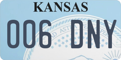 KS license plate 006DNY