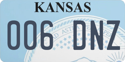 KS license plate 006DNZ