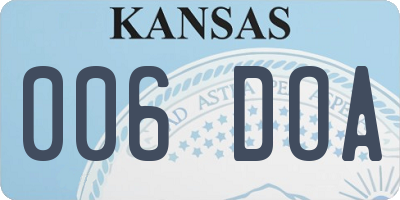 KS license plate 006DOA