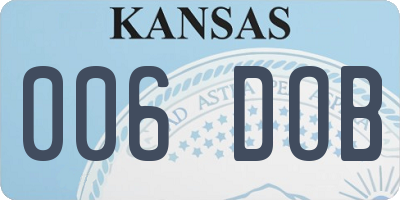KS license plate 006DOB
