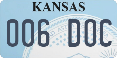 KS license plate 006DOC