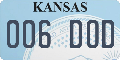 KS license plate 006DOD