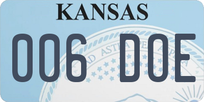 KS license plate 006DOE