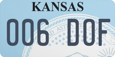 KS license plate 006DOF