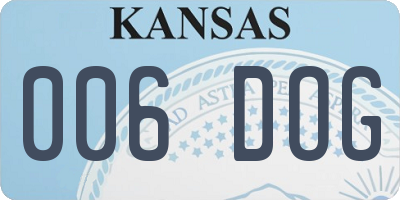 KS license plate 006DOG