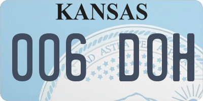 KS license plate 006DOH
