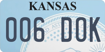 KS license plate 006DOK