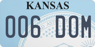 KS license plate 006DOM