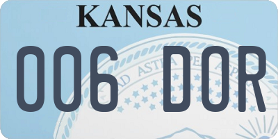 KS license plate 006DOR