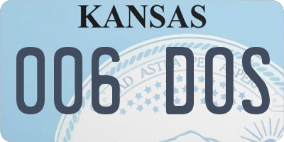 KS license plate 006DOS