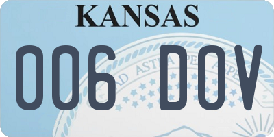KS license plate 006DOV