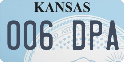KS license plate 006DPA
