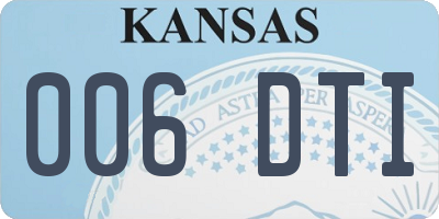 KS license plate 006DTI