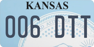 KS license plate 006DTT