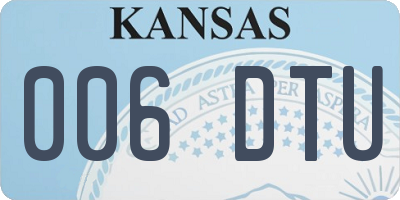 KS license plate 006DTU
