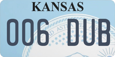KS license plate 006DUB