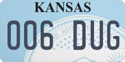 KS license plate 006DUG