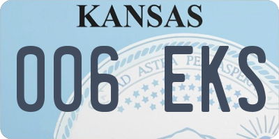 KS license plate 006EKS