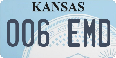 KS license plate 006EMD