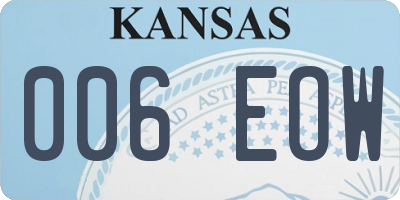 KS license plate 006EOW