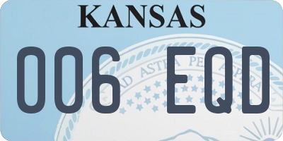KS license plate 006EQD