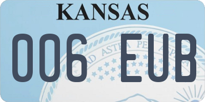 KS license plate 006EUB