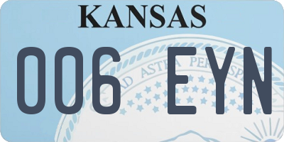 KS license plate 006EYN