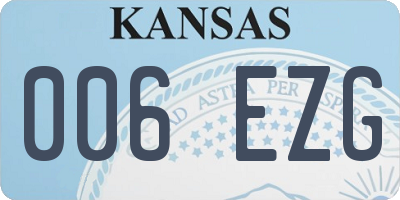 KS license plate 006EZG