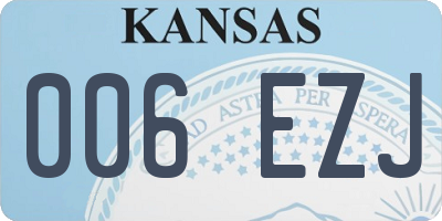 KS license plate 006EZJ
