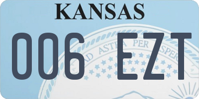 KS license plate 006EZT