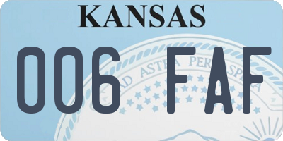 KS license plate 006FAF
