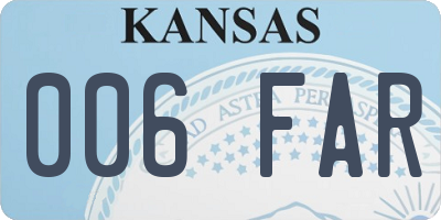 KS license plate 006FAR