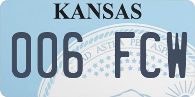 KS license plate 006FCW