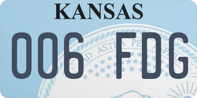 KS license plate 006FDG