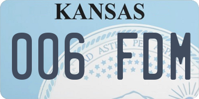 KS license plate 006FDM