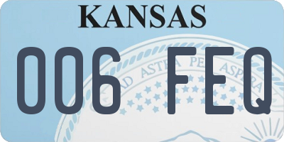 KS license plate 006FEQ