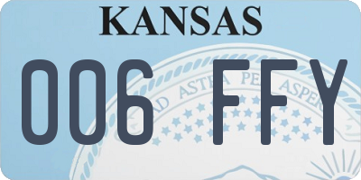 KS license plate 006FFY