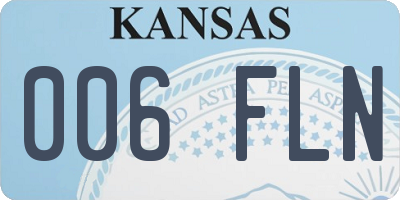 KS license plate 006FLN