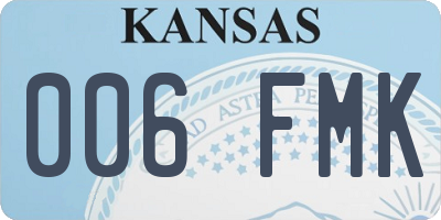 KS license plate 006FMK