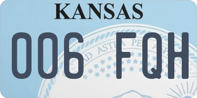 KS license plate 006FQH