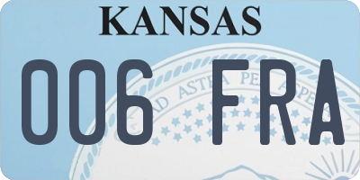 KS license plate 006FRA