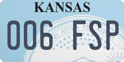 KS license plate 006FSP