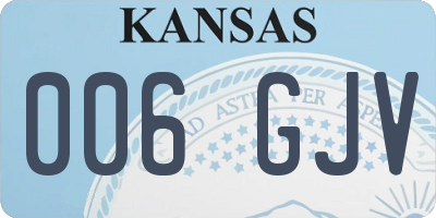 KS license plate 006GJV