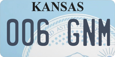 KS license plate 006GNM