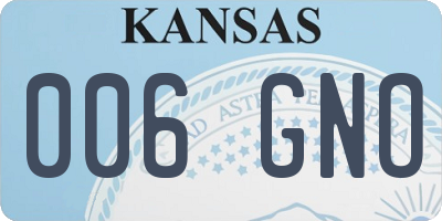KS license plate 006GNO