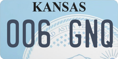 KS license plate 006GNQ