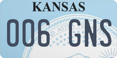 KS license plate 006GNS